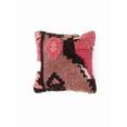 thumbnail image 3 of 16" x 16" Boho Tufted Throw Pillow – Pink & Brown Tribal Geometric Textured Accent Cushion – Modern Eclectic Decor for Sofa & Bed, 3 of 7