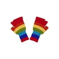 thumbnail image 2 of Punk Rock Knit Fingerless Gloves- Rainbow, 2 of 2