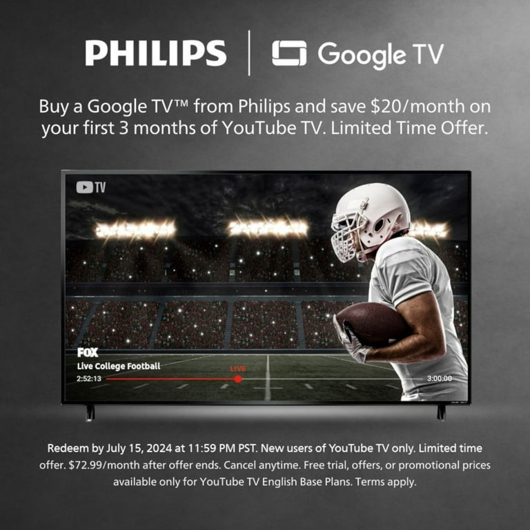 Philips 55PUL7552/F7 Class 4K Ultra HD 2160p Google Smart LED TV - 55 in
