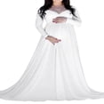 thumbnail image 2 of AMILIEe Robe de Maternité à Épaules Dénudées à Manches Longues pour Femmes, Grossesse, pour Baby Shower, Accessoires Photo, Robe, 2 of 6