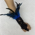 thumbnail image 4 of WHEANG Lace Decor Single Glove for Women Men Soft & Stretchy Comfort Lace Gloves Women's Fingerless Gloves Elegant Gown Accessories Fingerless Gloves for Performance Blue Summer Sales Under $2, 4 of 4