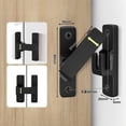 thumbnail image 3 of 90 Degree Barn Door Latch Lock, Heavy Duty Gate Latch Hardware, Door Lock for Sliding Barn Doors, Bathroom Cabinet Garden Gate, No-Drilling Required Black, 3 of 4