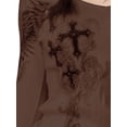 thumbnail image 4 of Dewadbow Women Oversized T-Shirts Long Sleeve Round Collar Vintage Graphic Print Tee Tops E-Girl Streetwear, 4 of 6