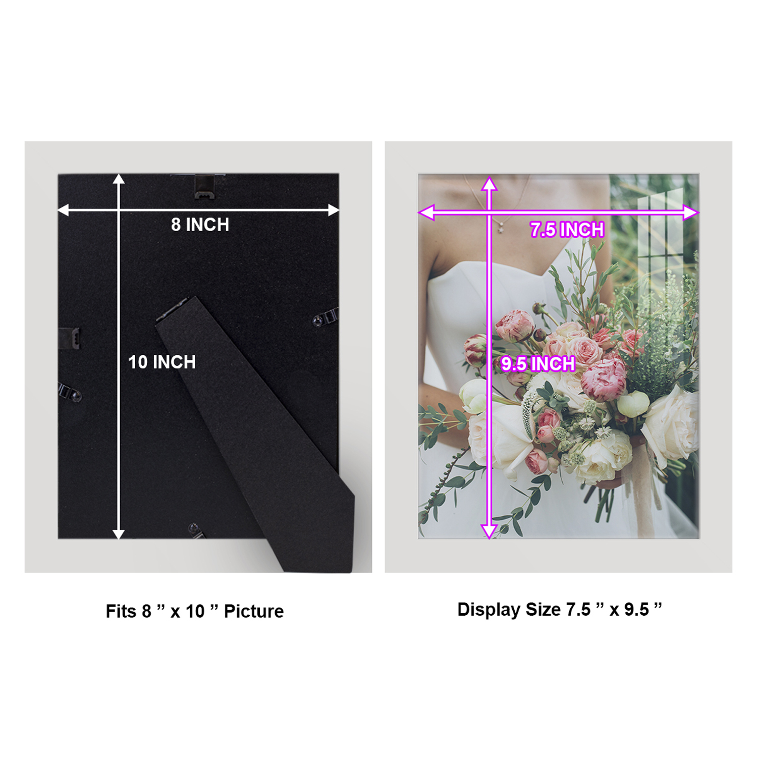 Modern 8 in. x 10 in. White Picture Frame (Set of 2)