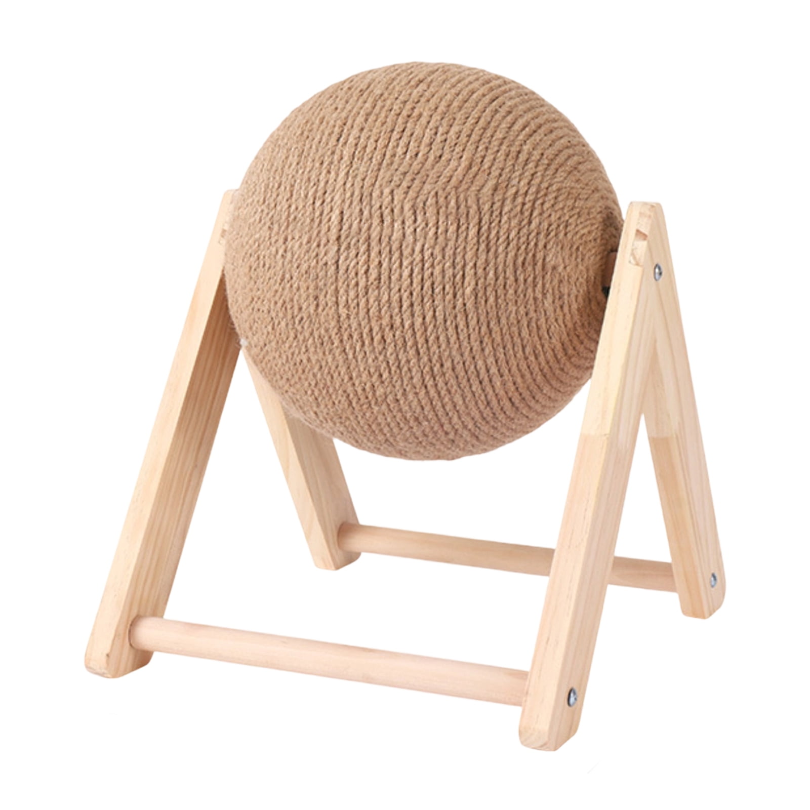 Cat Scratching Ball Natural Sisal Cat Scratcher Toy with Catnip Interactive Solid Wood Scratcher Ball Cat Scratch Post with Rotatable Ball for Indoor Cats and Kitten,B
