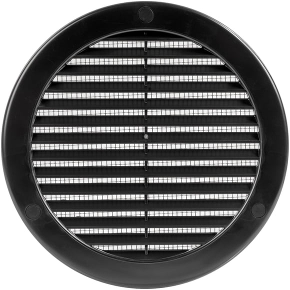 Cubierta de ventilación para plafón Vent Systems de plástico negro redonda de 15 cm