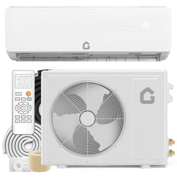 Mini Split Air Conditioner 12000 BTU with Heat Pump – Ductless Mini Split AC System, 19 SEER Inverter, Wall Mounted Cooling & Heating for Rooms up to 750 Sq.Ft, Installation Kit Included