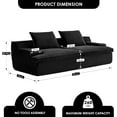 thumbnail image 3 of US Pride Furniture Oversized Full Foam 4 Seater Couch for Living Room Upholstered in Soft Corduroy Fabric, No Assembly, 90 Inch Wide, Black, 3 of 4