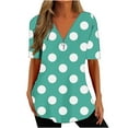 thumbnail image 2 of Teissuly Women's Fshion Print Funny Casual Zipper Short Sleeve Tops Blouse, 2 of 5