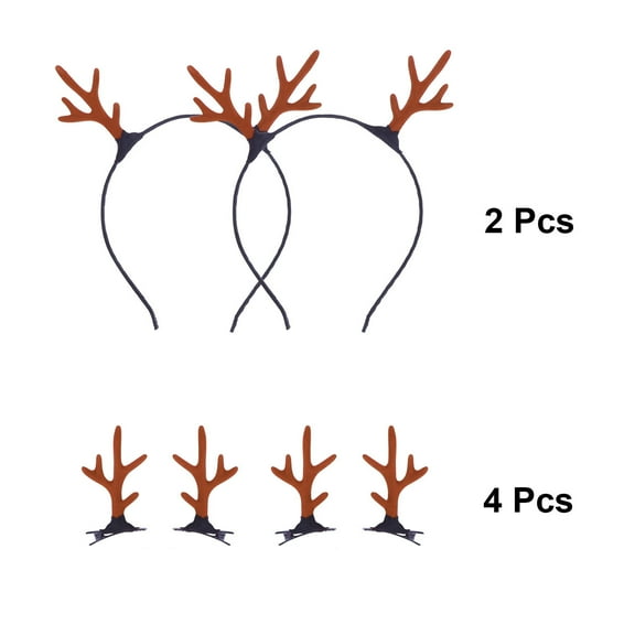 Supvox Reindeer Antlers Headband for Women 6Pcs Grey Brown Coffee Decoration Use
