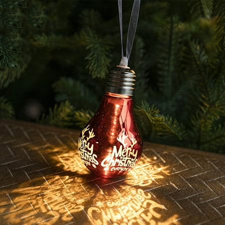 

TALKVE Simple lightweight and wear resistant Christmas Decorations Creative Christmas Tree Decoration Electroplating Ball Pendant Luminous Bulb Pendant