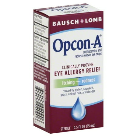 Bausch & Lomb Opcon-A Sterile Antihistamine and Redness Reliever Eye Drops, 0.5 fl oz