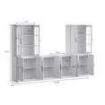 thumbnail image 2 of RichYa 94.4" W Entertainment Center with Bookcases for TVs up to 45", Wall Unit TV Stand with Doors for Living Room, 2 of 9