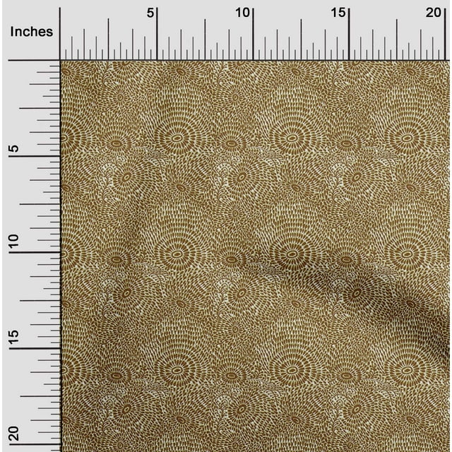 oneOone Polyester Lycra Brun Tissu Floral Bloc Robe Tissu Tissu Imprimé par la Cour 56 Pouces de Large