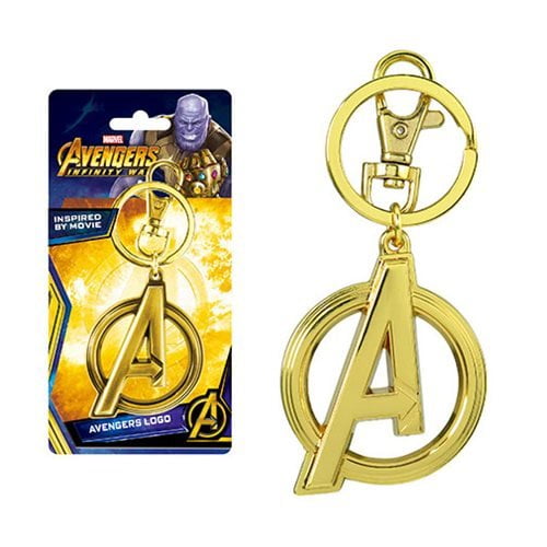 Metal Key Chain - Marvel - Avengers Logo (Gold) Pewter New 68801
