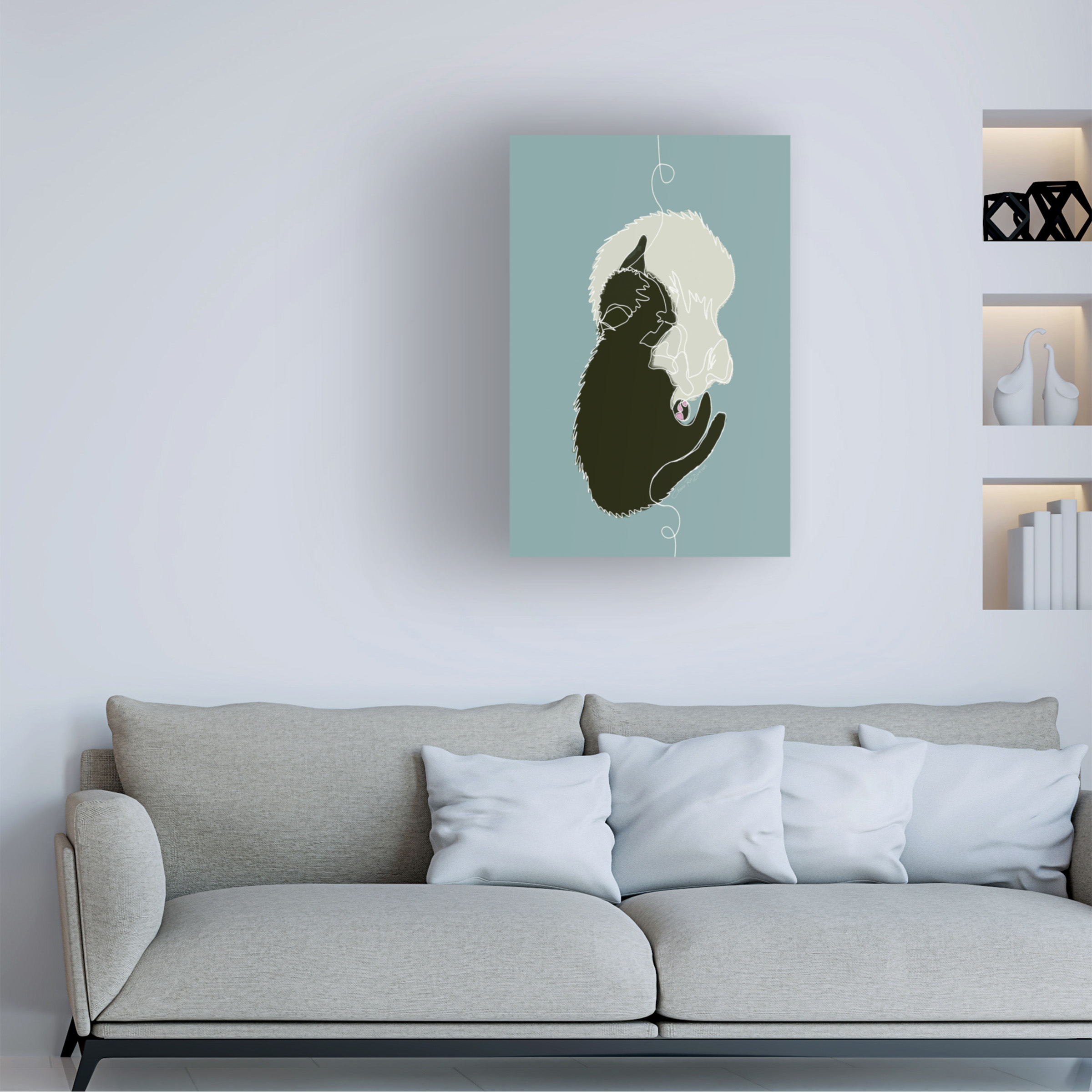 Canvas Wall Art - Cherie Roe Dirksen 'Yin Yang Kittens' Wall Art for Living Room, Bedroom, or Office DÃ©cor by Trademark Fine Art - 30 x 47 Inches