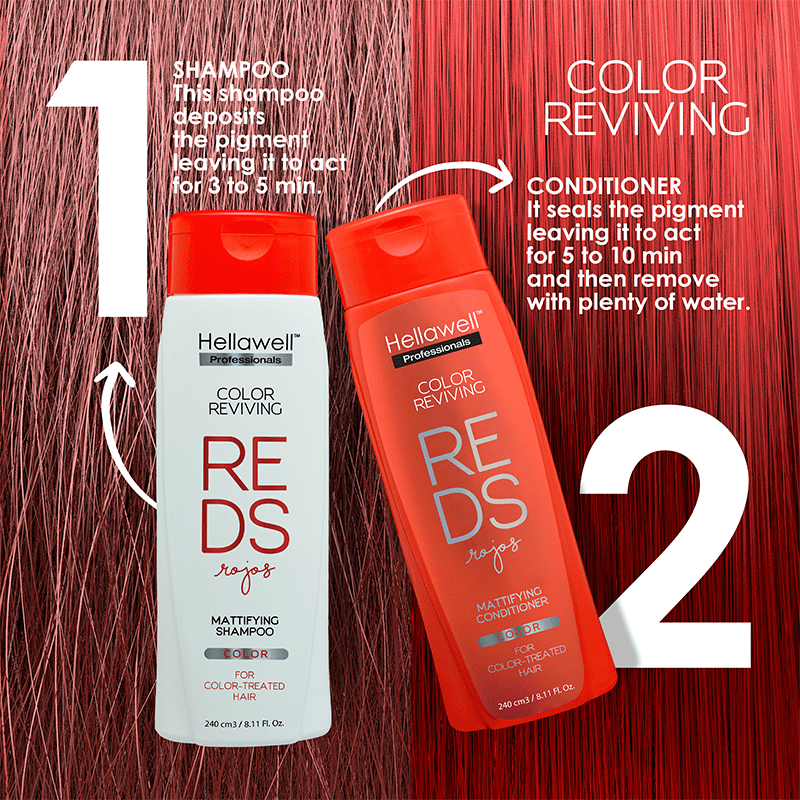Professional Coloring kit - Permanent color cream hair dye. Gray Coverage. 7.45 Mahogany Copper Blonde + Red Color Shampoo and Conditioner Kit for Revives the Color. 8.11oz