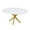 White+Gold, variant on GZXS 43.3"-59.1" Extendable Round Dining Table for 4–6, White Marbling MDF Dining Table with Carbon Steel Golden X-Base, Round to Oval Expandable Kitchen Table