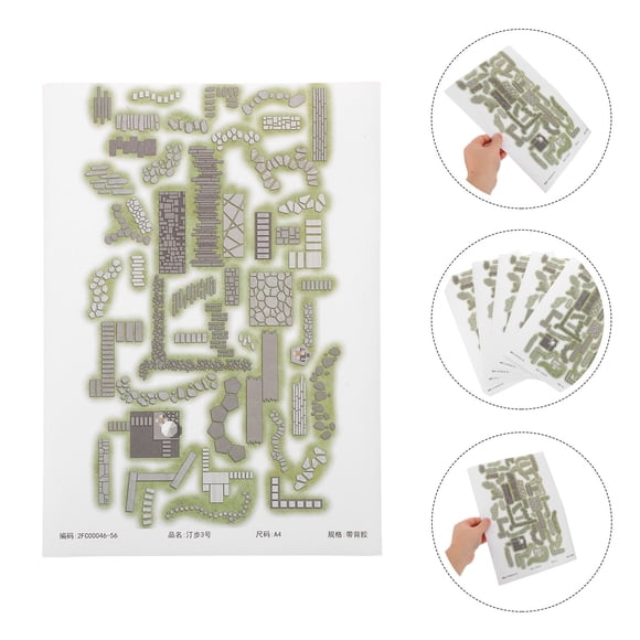 UPGRATOR 5Ud Pegatinas De Piso Imitación Piedra Para Pavimento Decorativo En Casas De Muñecas Y Paisajismo