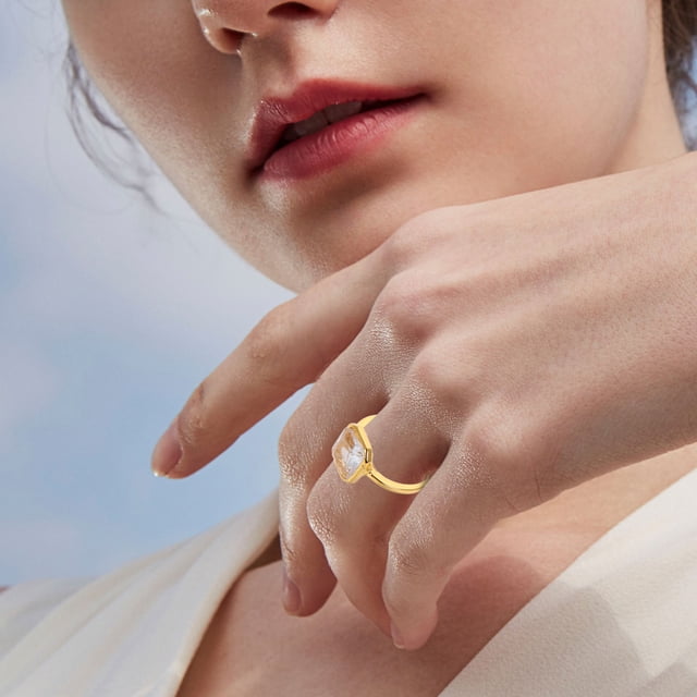 CATIEBYE Anillo En Con Incrustación De Para Y