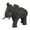Black Solid Elephant Animals 21" x 8" x 13", variant on 20" x 13" Gray Polystone Elephant Sculpture, by DecMode