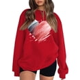 thumbnail image 5 of Valentine Sweatshirts Women Loose Crewneck 2026 Valentine's Day Gift Love Heart Print Graphic Sweatshirts Spring Long Sleeve Crewneck Pullover Tops Y2k Oversize,L, 5 of 5
