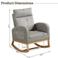 thumbnail image 2 of Rocking Chair, Upholstered Glider Chair with Side Pocket, Nursery Chair with High Backrest and Rubber Wood Legs, Rocking Accent Armchair for Living Room Bedroom Nursery, 2 of 9