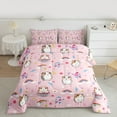 thumbnail image 2 of Manfei Kawaii Guinea Pig King Size Comforter Sets,Colorful Country Flower Bedding Comforter Set,Cartoon Rainbow Bedding Set For Girls,Luxury Bedroom Decor Reversible,3-Piece, 2 of 8