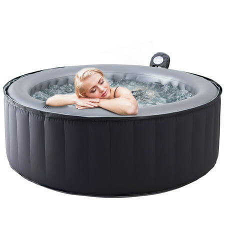 Mspa Lite Silver Cloud Inflatable Hot Tub | Relaxation and Hydrotherapy Portable Outdoor PureSpa Jets Bubble Massage Spa Round for 4 Persons 71