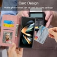 thumbnail image 4 of For Samsung Galaxy Z Fold 6 Wallet Case Card Holder,Women Man RFID Blocking PU Leather Flip Cover Wrist Strap Zipper Credit Card Holder Slots,Phone Case for Samsung Galaxy Z Fold 6,Pink, 4 of 8
