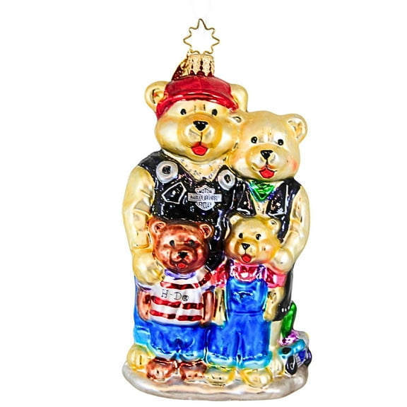 Christopher Radko Company 5.00In H-D® Bear Family, Glass, Ornament Harley Davidson 02Har02