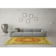thumbnail image 3 of Ahgly Company Machine Washable Indoor Rectangle Medallion Yellow Traditional Area Rugs, 3' x 5', 3 of 4