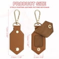 thumbnail image 2 of 2pcs Custom Leather Photo Keychain Personalized Picture Key Chain, Brown, 2 of 7