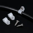 thumbnail image 2 of Hicarer 50 Pack R-Type Cable Clip Wire Clamp, Nylon Screw Mounting Cord Fastener Clips with 50 Pack Screws for Wire Management (White, 1/4 Inch), 2 of 5