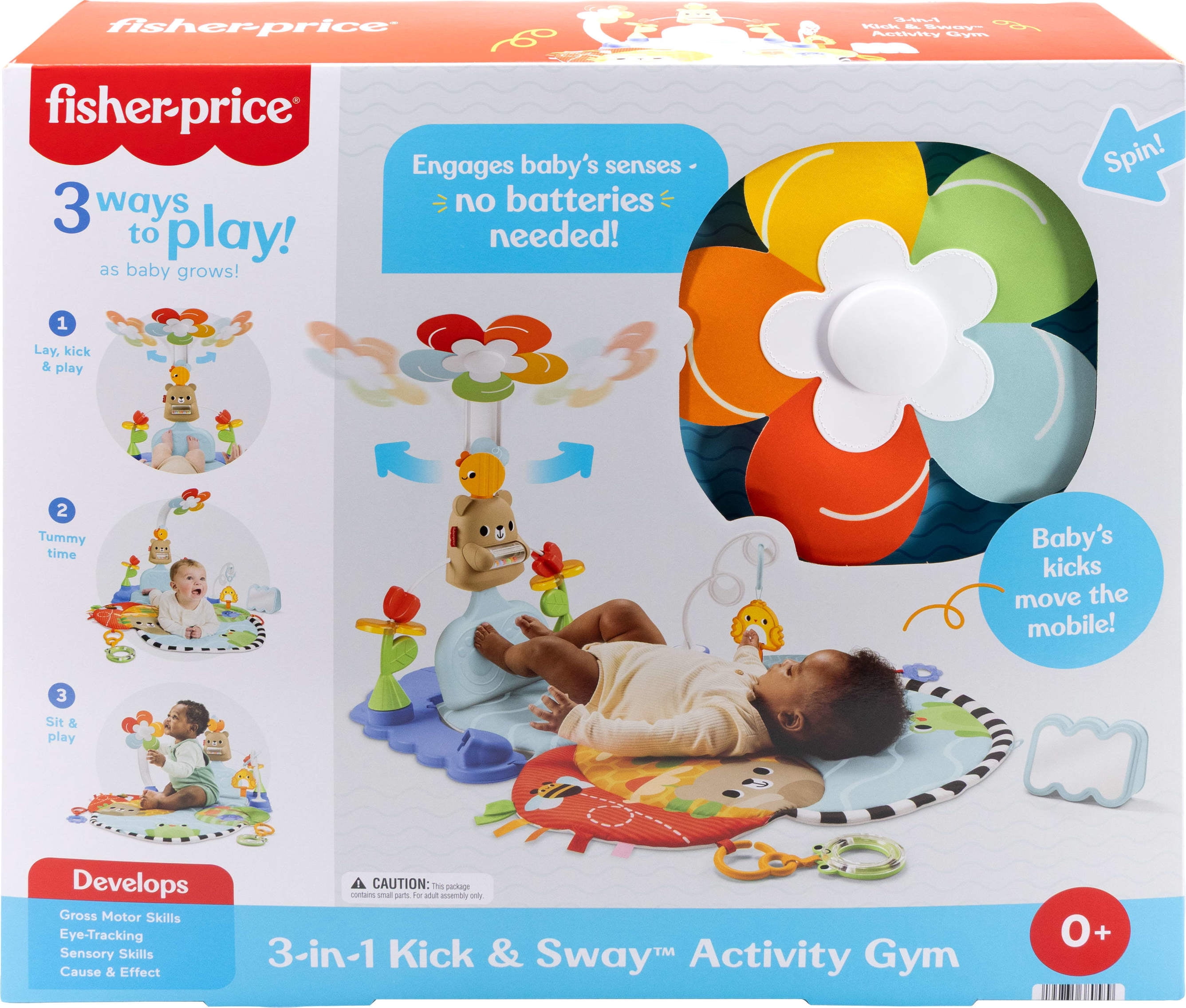 Fisher-Price 3-in-1 Kick & Sway Activity Gym, Baby Play Mat