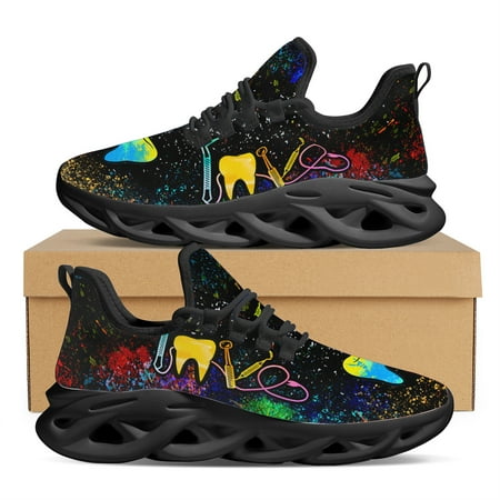 

Ladies Teeth Nursing Shoes Dental Medical Heartbeat Luxury Design Sneakers Casual Lightweight Lace-Up Vulcanized Shoes Footwear