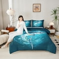 thumbnail image 4 of Manfei Pike Fish 3 Pieces Queen Comforter Set,Underwater World Bedding Sets,Blue White Bedding Comforter Set,Lightweight Animal Room Decoration,Reversible, 4 of 8