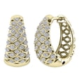 thumbnail image 2 of Halo Jewelers 14k Rose Gold 0.50 Carat (ctw) Round Cut White Natural Diamond Ladies Cluster Hoop Earrings For Women | H-I Color, I2 Clarity, 1/2 CT, 2 of 6