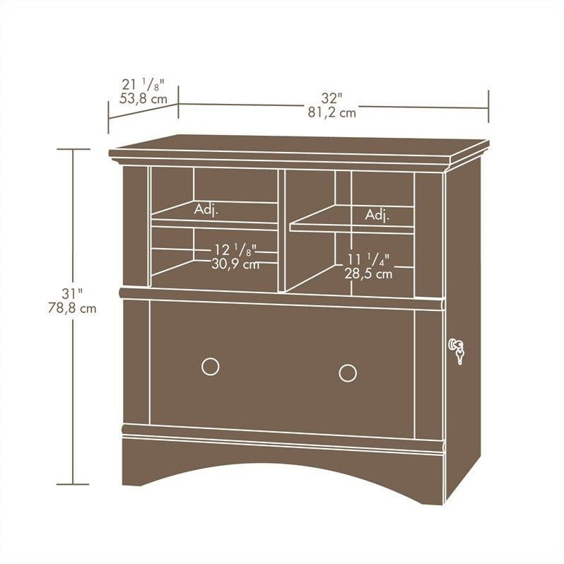 Sauder Harbor View 1 Drawer Lateral Wood File Cabinet In Antique