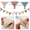 thumbnail image 3 of Fabric Bunting Banner, 2 Pack Handmade Neutral String Banner With Felt Ball Each 8.5 ft 10 Flags Nursery Wall Hanging Wedding Birthday Home Baby Shower Party Decoration Bunting, 3 of 6
