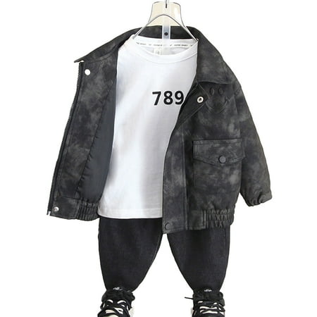 MXIEZI 1-12Y Toddler Baby Fall Spring Casual Jacket Kids Boys Leather Outerwear Coats