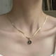 thumbnail image 3 of 26 Collar Inicial Forma Redonda 26 Alfabeto Cadena Collar A Z 26 Alfabeto Inicial Collares de Oro para Mujeres Niñas, 3 of 3