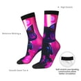 thumbnail image 4 of Picia Neon Toy Cat Reflections Print Athletic Socks for Men & Women – Cushioned Moisture-Wicking Crew Socks for Sports, Running, and Training, Soft & Breathable Size 5-11, 4 of 6