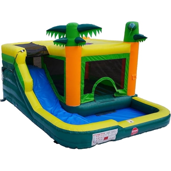 Hapcap PVC Inflatable Water slide Bounce House w/Pool, 15' x 13' x 9.4',Semi Commercial,Includes Blower