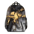 thumbnail image 3 of Black and Gold Marble Pattern Backpack for School, Cute School Bag with Adjustable Shoulder Straps and Padded Back, 16.9"x12.6"x5.9", 3 of 5