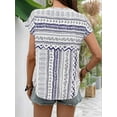 thumbnail image 2 of Women'S Tops Summer Short Sleeve Shirts Dressy Casual Blouses for Women White M, 2 of 7