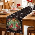 thumbnail image 5 of Christmas Table Runner 72 Inches Long Farmhouse Dress Scarves, Xmas Botanical Birds Snowflake Wooden Dining Tablerunner for Coffee Table/Kitchen Island/Party Décor, 13" x 72", 5 of 8