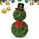 thumbnail image 5 of Árbol Topiario Artificial de Muñeco de Nieve Navideño de 76 Cm con Forma de Muñeco de Nieve y Lazo Rojo, Gorro de Papá Noel, Plantas Artificiales para Decoración de Porche, Interior y Exterior., 5 of 7