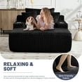 thumbnail image 4 of 66 Inch Chaise Lounge Chair for Indoor Use, Oversized Corduroy Upholstered Boneless Sofa Bed, Deep Seat Sleeper Couch, No Assembly Required，800lb Support black, 4 of 9
