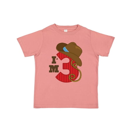 

Inktastic Cowboy 3rd Birthday I m Three Gift Toddler Toddler Girl T-Shirt